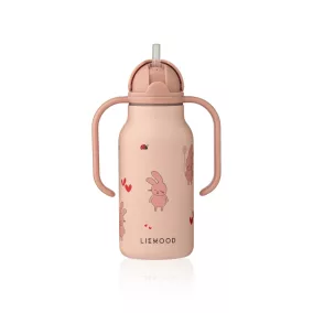   Liewood Kimmie szívószálas itatókulacs - Wild child / Rosey - 250 ml