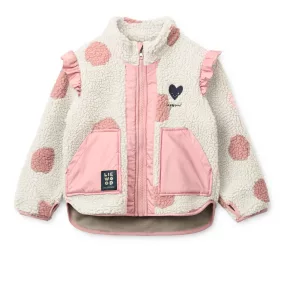 Liewood Noam Teddy tabát fodrokkal - Sandy / Rose blush mix