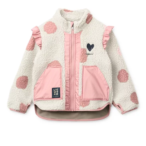 Liewood Noam Teddy tabát fodrokkal - Sandy / Rose blush mix