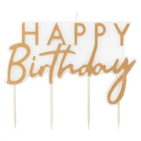 Happy Birthday arany feliratos gyertya
