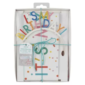 'Happy Birthday'' Vállszalag és fejdísz