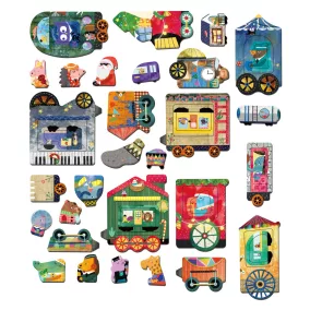 MierEdu Mágneses puzzle játék - Karácsonyi vonat