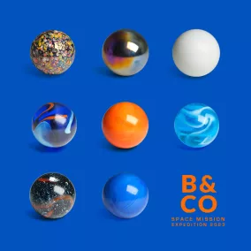   Billes & Co üveggolyó szett - Space Mission - Mini Doboz - 9 db üveggolyó