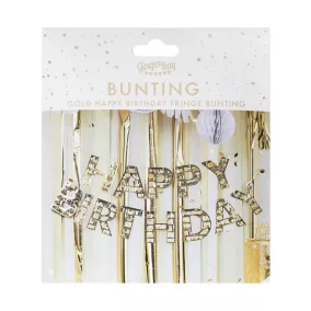 Happy Birthday girland - Arany