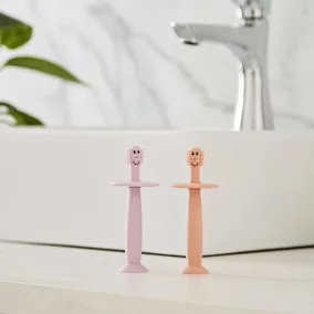   Rágómaki Tanuló baba fogkefe - púderrózsaszín/pasztell lila