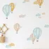 Akvarell hőlégballon falmatrica – tengerpart színvilág