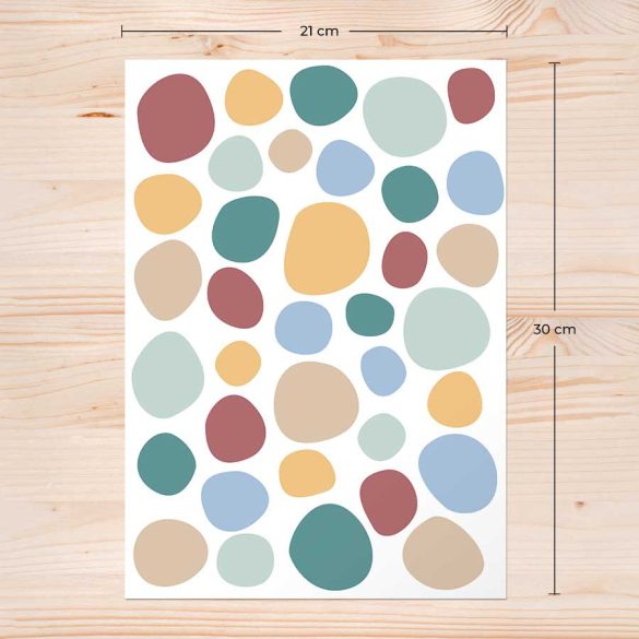 Szabálytalan pöttyök falmatrica – unisex színek - 2 ív