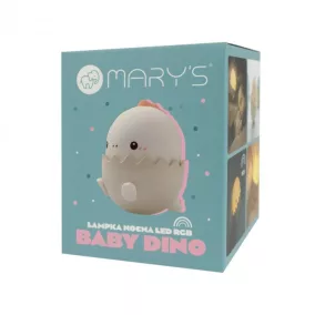 Mary's LED Éjjeli lámpa - Bébi dínó - pink