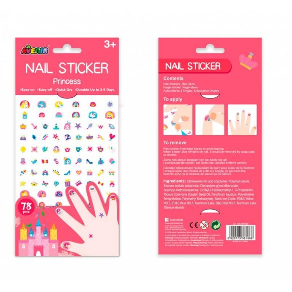 Avenir Nagy körömmatrica szett - Hercegnők