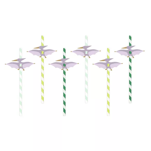 Pterodactyl papírszívószál - 6 db-os csomag