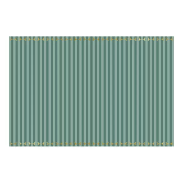 Eldobható asztalterítő zabla mintával - 180x120 cm - zöld csíkos