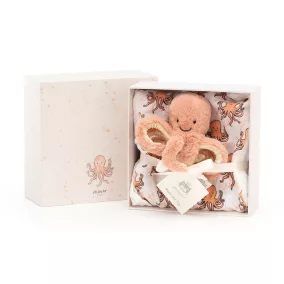 Jellycat plüss - Odell Bébi polip ajándék szett