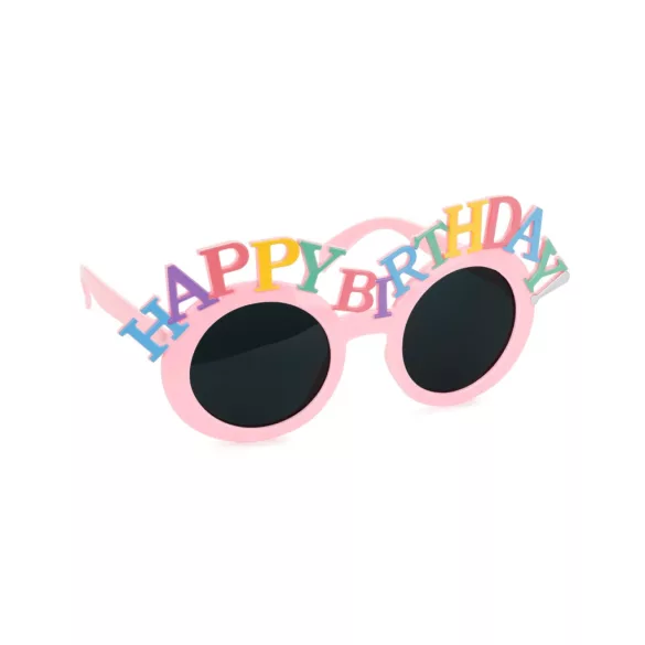 Happy Birthday szemüveg - 18 -5 × 7 -5 cm - rózsaszín