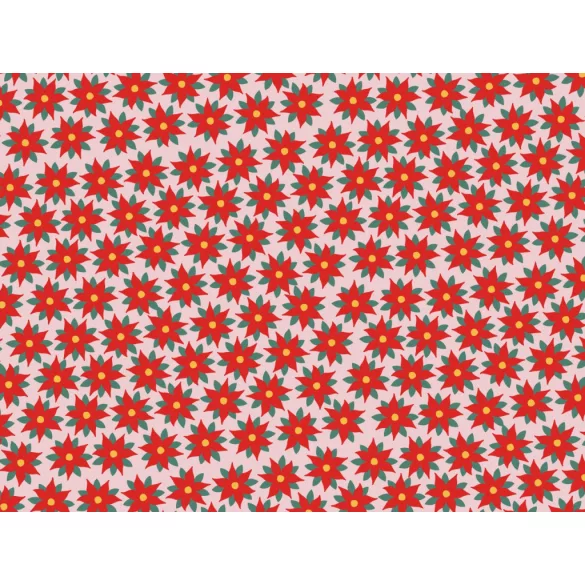 Csomagolópapír - Piros betlehemi csillag - 70×200 cm