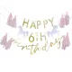 Happy Birthday girland fűzhető betűkkel és számokkal - Princess Party