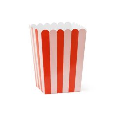   Popcorn dobozok - Piros és Rózsaszín Csíkos - 6 db-os csomag