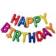 Szülinapi lufi - Happy Birthday felirat - Szívárvány