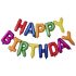 Szülinapi lufi - Happy Birthday felirat - Szívárvány