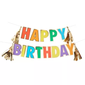 Happy Birthday girland - Szivárvány