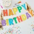 Happy Birthday girland - Szivárvány