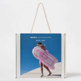   Sunnylife gyerek felfújható szörfdeszka - Dolphin Surf Co Pink Stripe