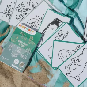   Kidywolf rajzkártya Kidydraw Mini rajztáblához - Állatok és kalózok - Animals & Oceans