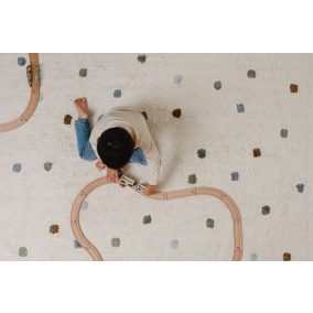 Little Dutch gyerekszőnyeg kék pöttyös 120x170 cm