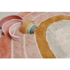 Little Dutch gyerekszőnyeg pink szivárvány 80x130 cm 