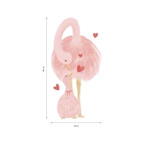 Nagyméretű pink strucc matricák: anya és kicsinye