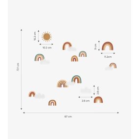Szivárványos falmatricák