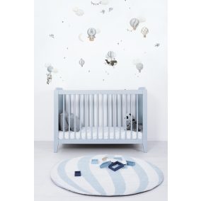 Állatok és Kék Hőlégballonok Falmatrica