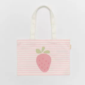   Sunnylife gyerek vászon strandtáska - Strawberry Sunshine Pink Stripe