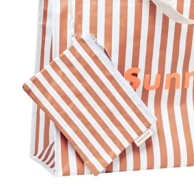Sunnylife strandtáska - Tierra Clay Stripe