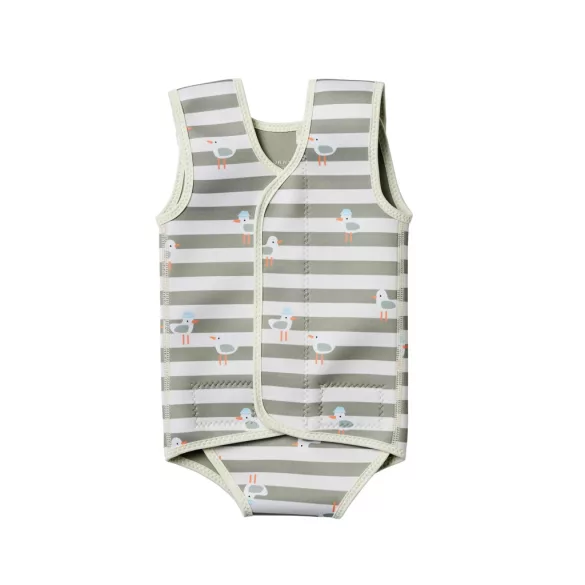 Sunnylife baba neoprén úszóruha - Sammy the Seagull Green Stripe - 6-18 hó
