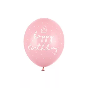   Happy Birthday feliratos lufi - pasztell kék - 6db-os csomag