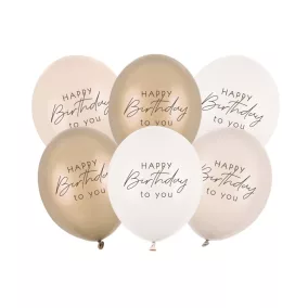 Happy Birthday Feliratos Lufik - 30 cm - Bézs mix 6 db