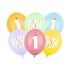 1-es Happy Birthday Lufik - 30 cm – Pasztell színű vegyes szett 6 db
