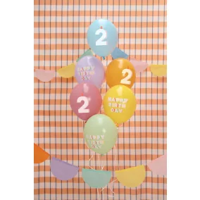   2-es Happy Birthday Lufik - 30 cm – Pasztell színű vegyes szett 6 db