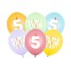 5-ös Happy Birthday Lufik - 30 cm – Pasztell színű vegyes szett 6 db