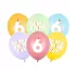 6-os Happy Birthday Lufik - 30 cm – Pasztell színű vegyes szett 6 db
