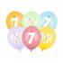 7-es Happy Birthday Lufik - 30 cm – Pasztell színű vegyes szett 6 db
