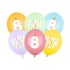 8-as Happy Birthday Lufik - 30 cm – Pasztell színű vegyes szett 6 db