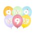 9-es Happy Birthday Lufik - 30 cm – Pasztell színű vegyes szett 6 db