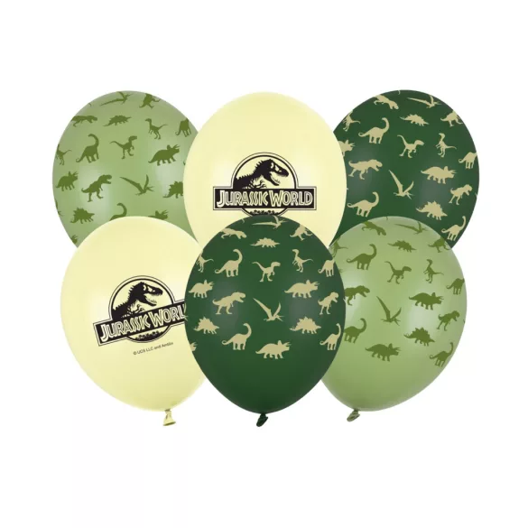 Jurassic World latex lufi - 30 cm - 6 db