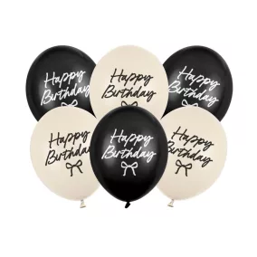 Erős lufik - Happy Birthday masnik - 30 cm - 6 db/csomag