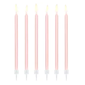 Szülinapi gyertyák - pasztell pink - 12 db