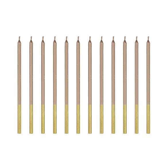 Szülinapi gyertyák - rose gold - 12 db