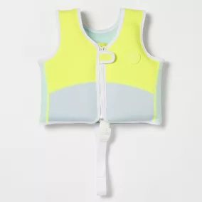   Sunnylife Gyerek úszómellény - Salty the Shark Aqua Neon Yellow