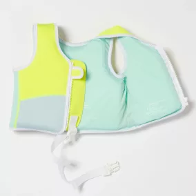   Sunnylife Gyerek úszómellény - Salty the Shark Aqua Neon Yellow