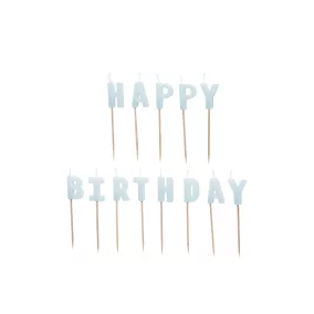 Happy Birthday szülinapi gyerták - halványkék
